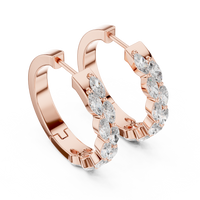 Marquise Diamond Hoop Brilliant Earrings