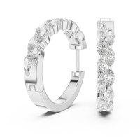 Marquise Diamond Hoop Brilliant Earrings