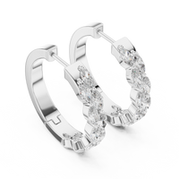 Marquise Diamond Hoop Brilliant Earrings