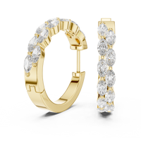 Marquise Diamond Hoop Brilliant Earrings