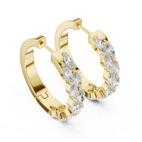 Marquise Diamond Hoop Brilliant Earrings