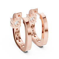 Round Diamond Halo Hoop Earrings