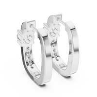 Round Diamond Halo Hoop Earrings