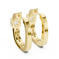 Round Diamond Halo Hoop Earrings