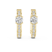 Round Diamond Halo Hoop Earrings