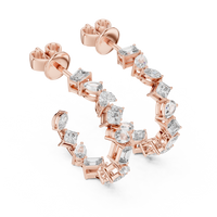 Marquise, Princess, Pear and Emerald Diamond Hoop Earrings