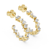 Marquise, Princess, Pear and Emerald Diamond Hoop Earrings