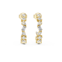 Marquise, Princess, Pear and Emerald Diamond Hoop Earrings