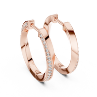 Round Diamond Pavé  elegant Hoop Earrings