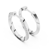 Round Diamond Pavé  elegant Hoop Earrings