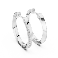 Round Diamond Pavé  elegant Hoop Earrings