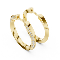 Round Diamond Pavé  elegant Hoop Earrings