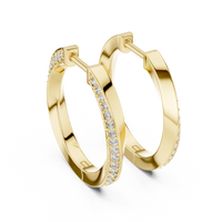 Round Diamond Pavé  elegant Hoop Earrings