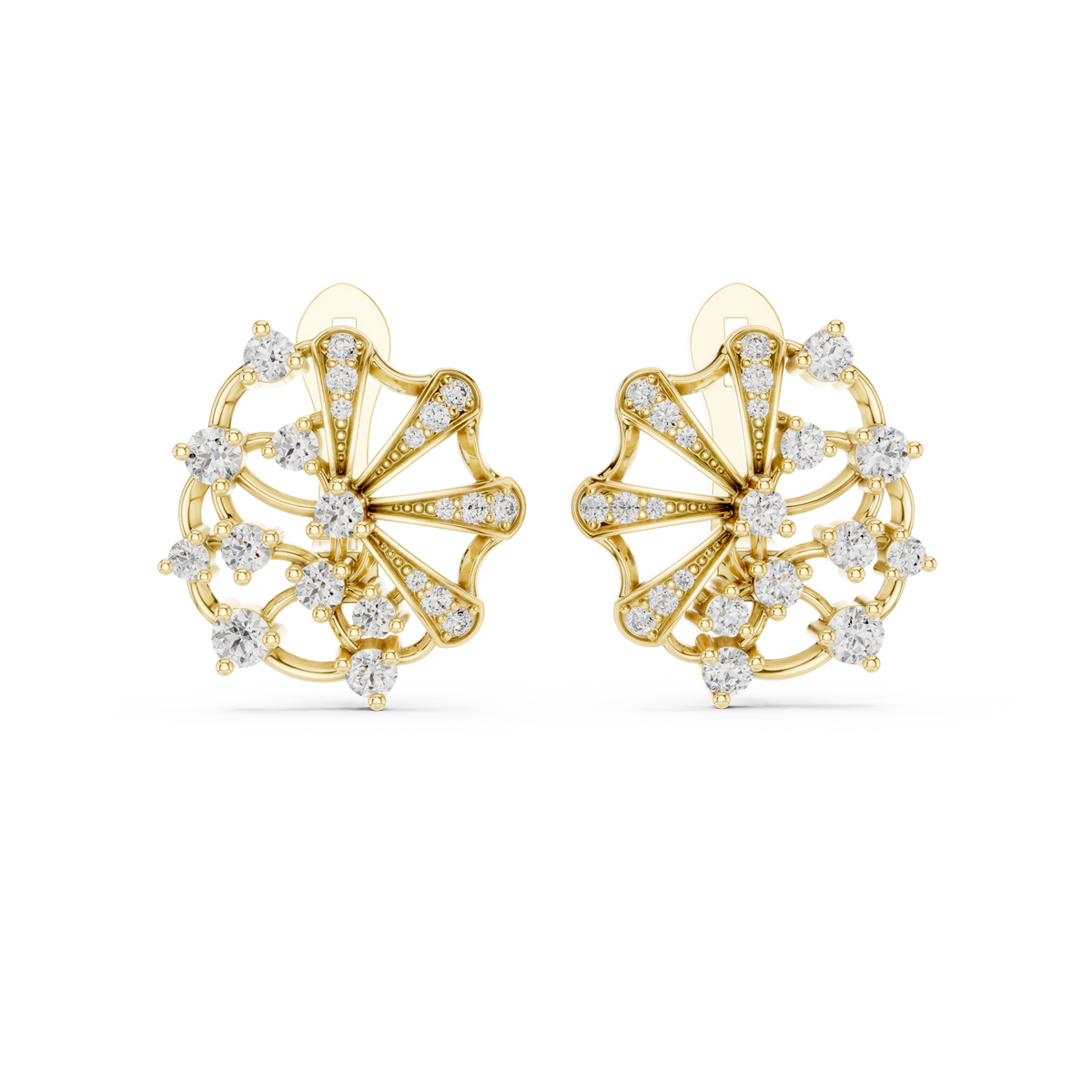 Aurelia Floral Radiance Diamond Cluster Earrings
