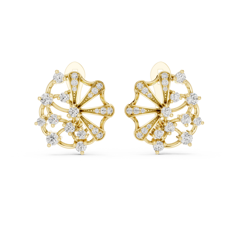Aurelia Floral Radiance Diamond Cluster Earrings