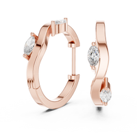 Marquise-cut Two-Stone Hoop Earrings