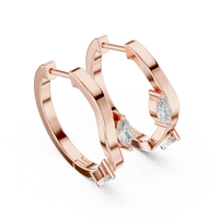 Marquise-cut Two-Stone Hoop Earrings