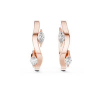 Marquise-cut Two-Stone Hoop Earrings
