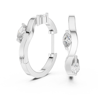 Marquise-cut Two-Stone Hoop Earrings