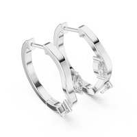 Marquise-cut Two-Stone Hoop Earrings