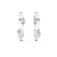 Marquise-cut Two-Stone Hoop Earrings