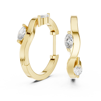 Marquise-cut Two-Stone Hoop Earrings