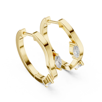 Marquise-cut Two-Stone Hoop Earrings