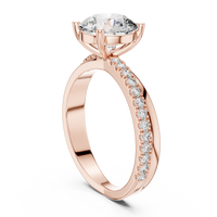 Classic Round Solitaire U-Cut Diamond Engagement Ring