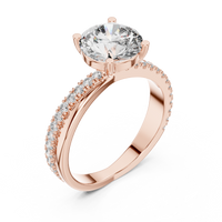Classic Round Solitaire U-Cut Diamond Engagement Ring