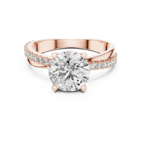 Classic Round Solitaire U-Cut Diamond Engagement Ring