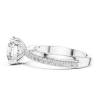Classic Round Solitaire U-Cut Diamond Engagement Ring