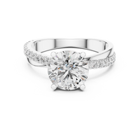 Classic Round Solitaire U-Cut Diamond Engagement Ring