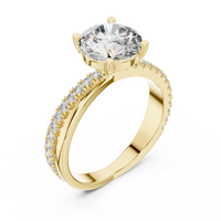 Classic Round Solitaire U-Cut Diamond Engagement Ring