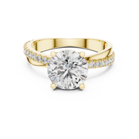 Classic Round Solitaire U-Cut Diamond Engagement Ring