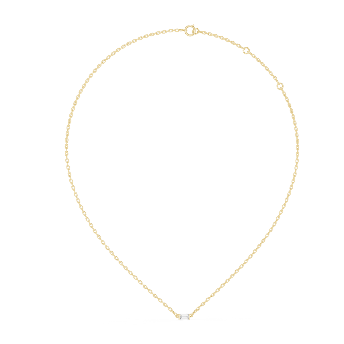 Emerald Cut Solitaire Pendant Necklace
