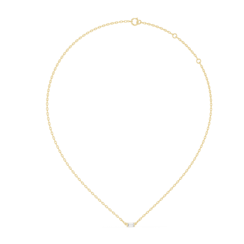 Emerald Cut Solitaire Pendant Necklace