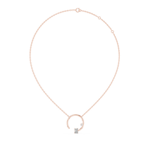 Open Circle Emerald Solitaire Pendant Necklace