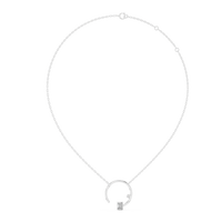 Open Circle Emerald Solitaire Pendant Necklace