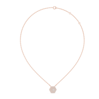 Hexagon Pavé Diamond Pendant Necklace