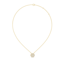 Hexagon Pavé Diamond Pendant Necklace