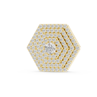 Hexagon Pavé Diamond Pendant Necklace
