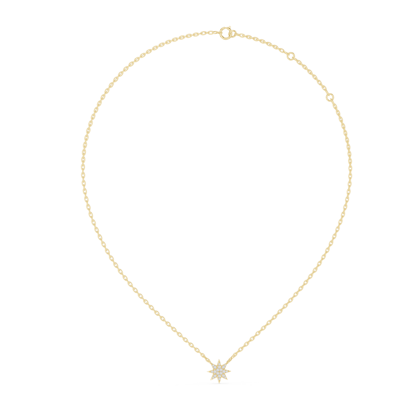 Radiant Star Diamond Pendant Necklace
