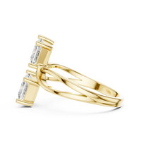 Elegant Princess-Cut Twin Stone Solitaire Ring