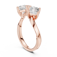 Twin Stone Elegant Solitaire Ring with Sculpted Split