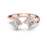 Twin Stone Elegant Solitaire Ring with Sculpted Split