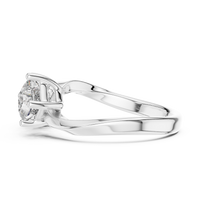 Twin Stone Elegant Solitaire Ring with Sculpted Split