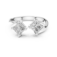 Twin Stone Elegant Solitaire Ring with Sculpted Split