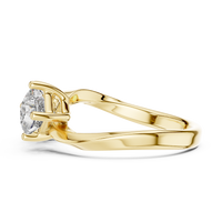Twin Stone Elegant Solitaire Ring with Sculpted Split