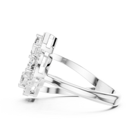 Elegant Three-Stone Mixed-Cut Diamond Ring