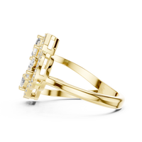 Elegant Three-Stone Mixed-Cut Diamond Ring